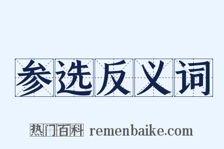 参选反义词是什么意思的图片